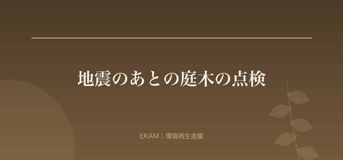 地震のあとの庭木の点検